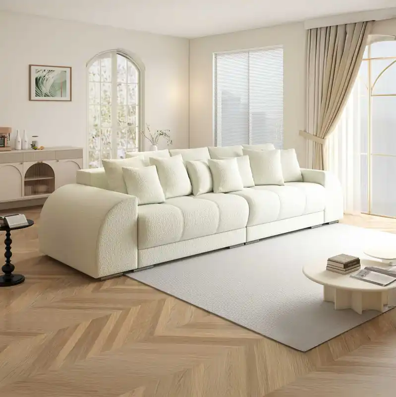 Canapea extensibilă dumonde cu 2 lăzi de depozitare Verona Jaguar Ivory 310x120 cm Ofertă de sezon