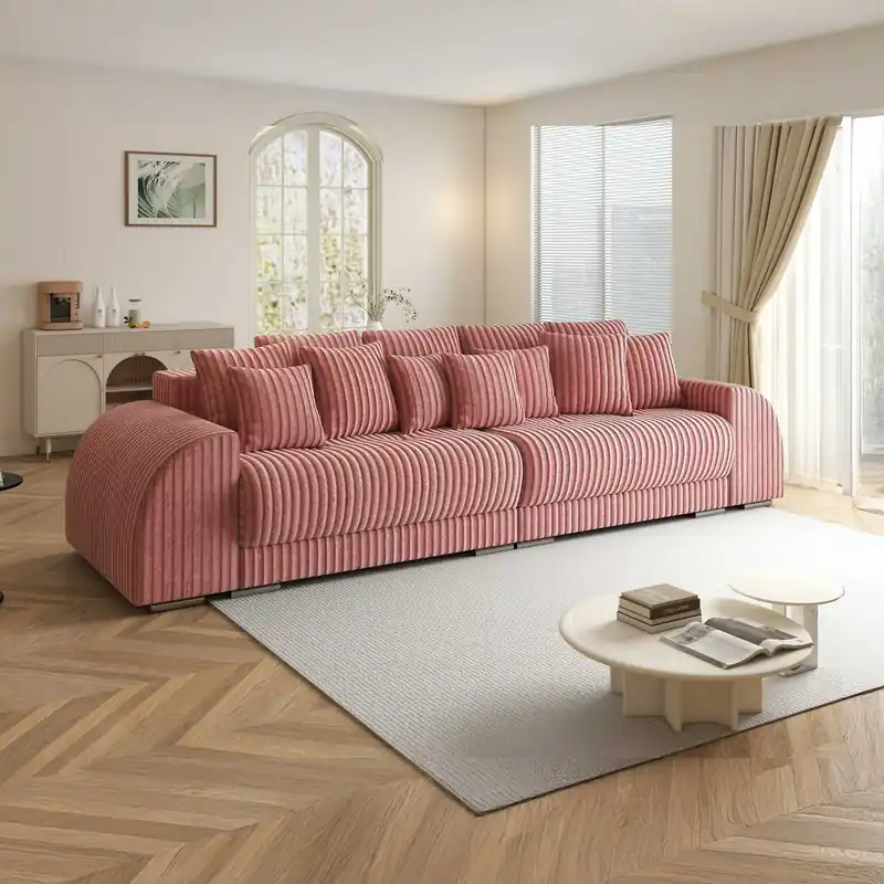 Canapea extensibilă dumonde cu 2 lăzi de depozitare Verona Tilia Roz Pudrat 310x120 cm Cumpărături sigure