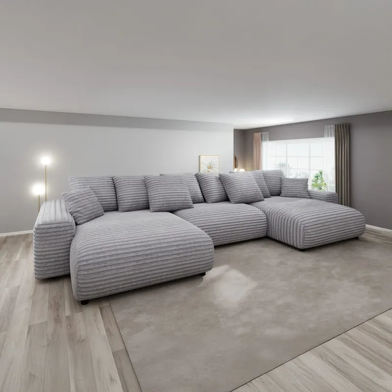 Colțar dumonde fix cu șezut confortabil din spumă High-Density, Luma Small Tilia gri Ofertă