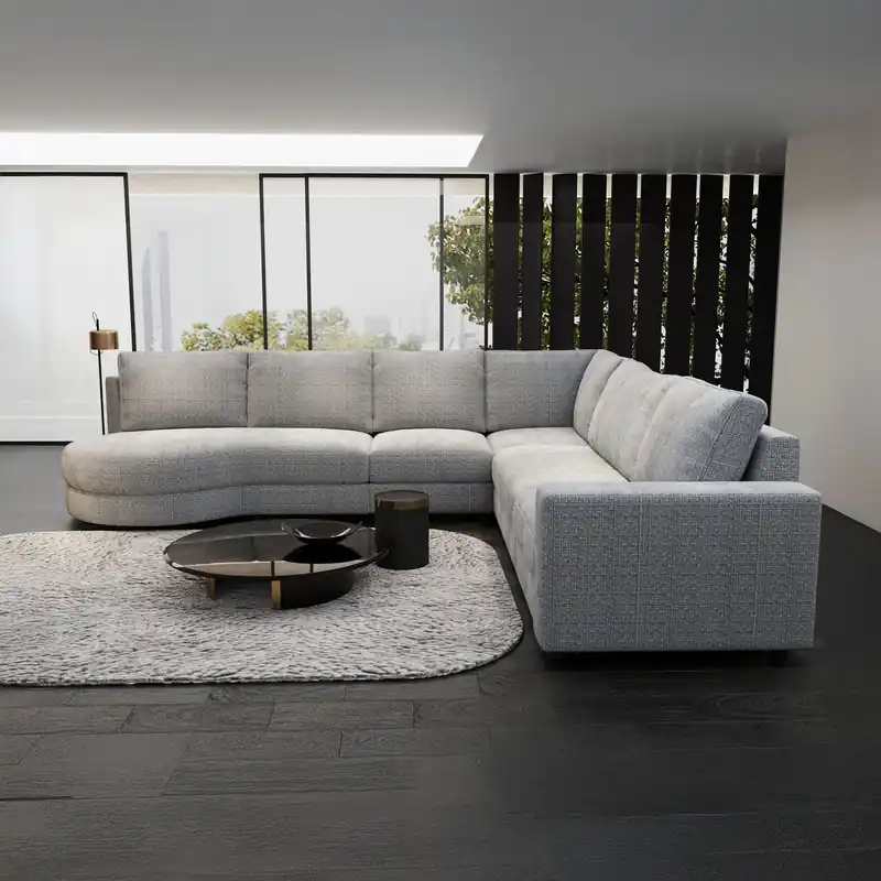 Colțar dumonde fix cu șezut confortabil din spumă High-Density, Mystic gri albastrui 334x288 cm Reducere specială