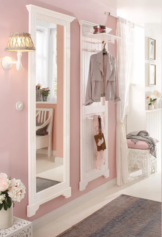 Cuier Rustic din lemn de pin alb 64 cm lățime Premium