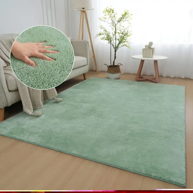 Livrare expres Covor pufos Cali verde din microfibra 180x230 cm