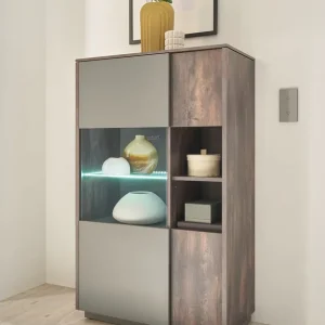 Vitrina Largo in 2 culori cu soft close 80 cm lățime Plată sigură