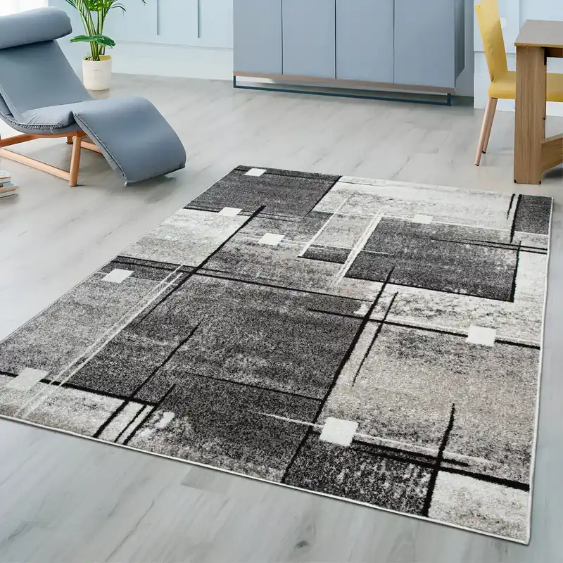 Covor Deblin cu fir scurt model geometric 240x320 cm Ieftin