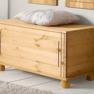 Bancheta cu depozitare Finca, din lemn masiv de pin, natur Bestseller