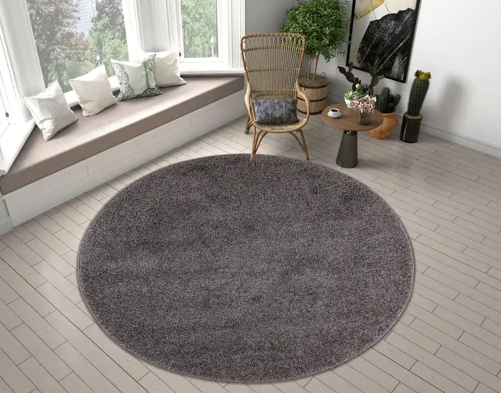 Preferatul clienților Covor rotund »Shaggy 30« gri cu textura pufoasa 190 cm
